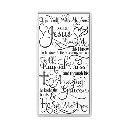 Hymnal Poem Framed Canvas Bathroom Art
