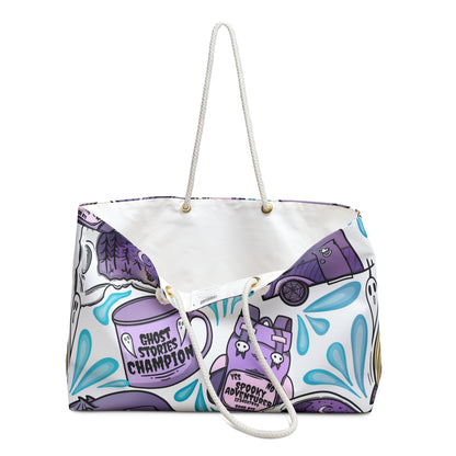 Spooky Camping (White/Purple) Weekender Bag