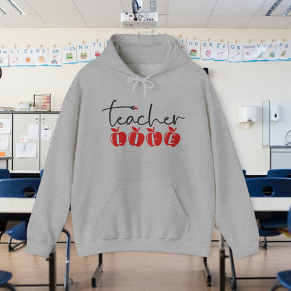 Teacher Life (Apples) Heart Heavy Blend™ Hooded Sweatshirt