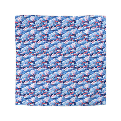 Azure Kumo Flow Microfiber Duvet Cover