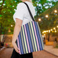 Earthy Stripes Canvas Tote Bag