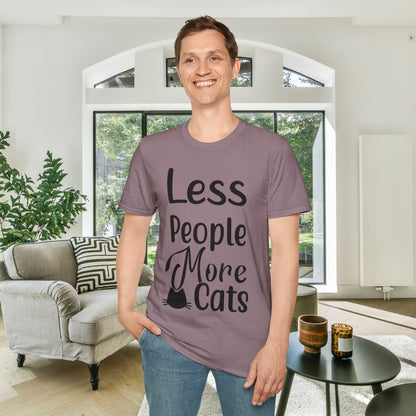Less People More Cats Adult T-shirt