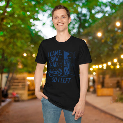 I Came I Saw I Had Anxiety So I Left Adult T-shirt
