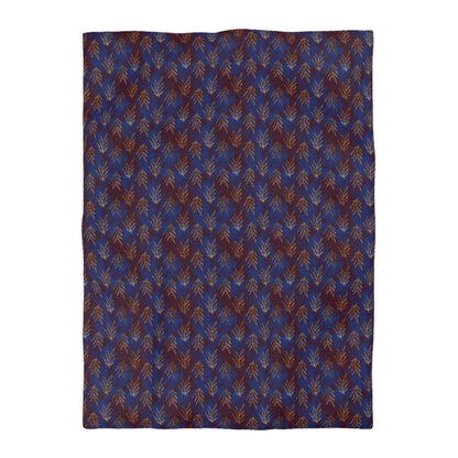 Midnight Gilded Leaves Microfiber Duvet Cover