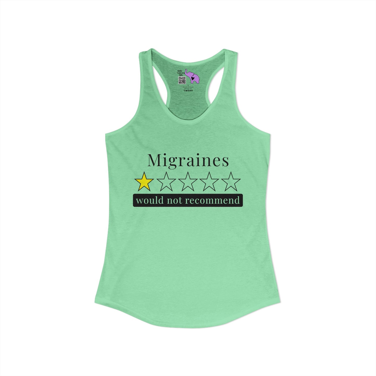 Migraines 1 Star Would Not Recommend Women's Ideal Racerback Tank