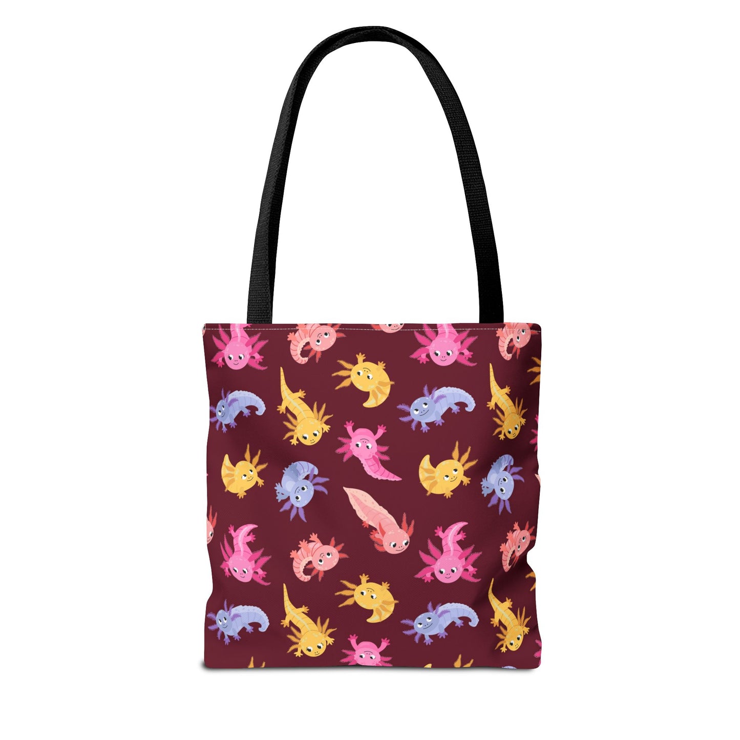 Crimson Axolotls Canvas Tote Bag
