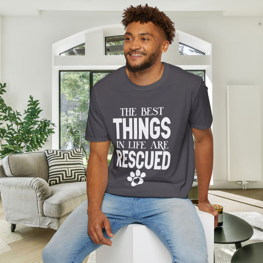 The Best Things In Life Are Rescued Adult T-shirt