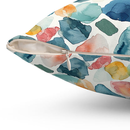 Watercolor Pebble Terrazzo Throw Pillow