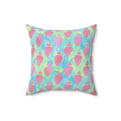 Strawberry Breeze Throw Pillow