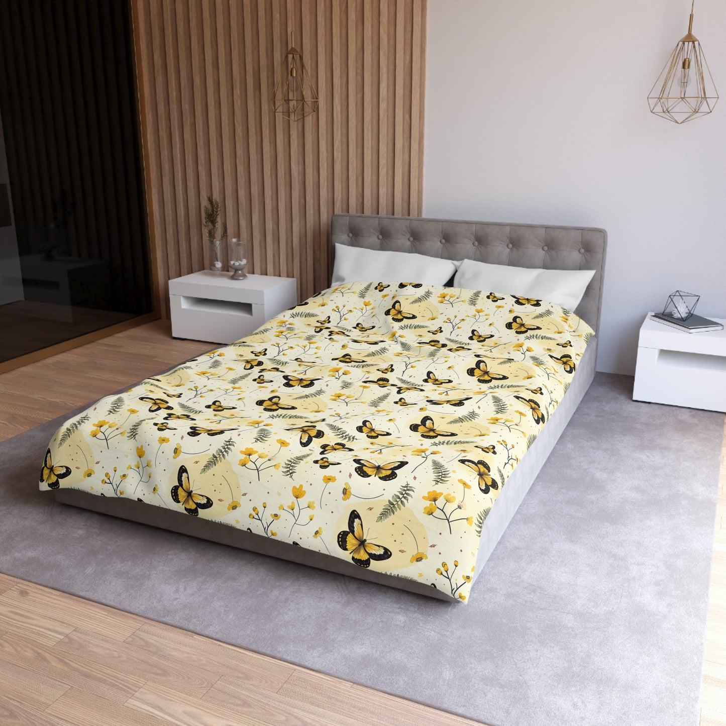 Sunlit Butterfly Bloom Microfiber Duvet Cover