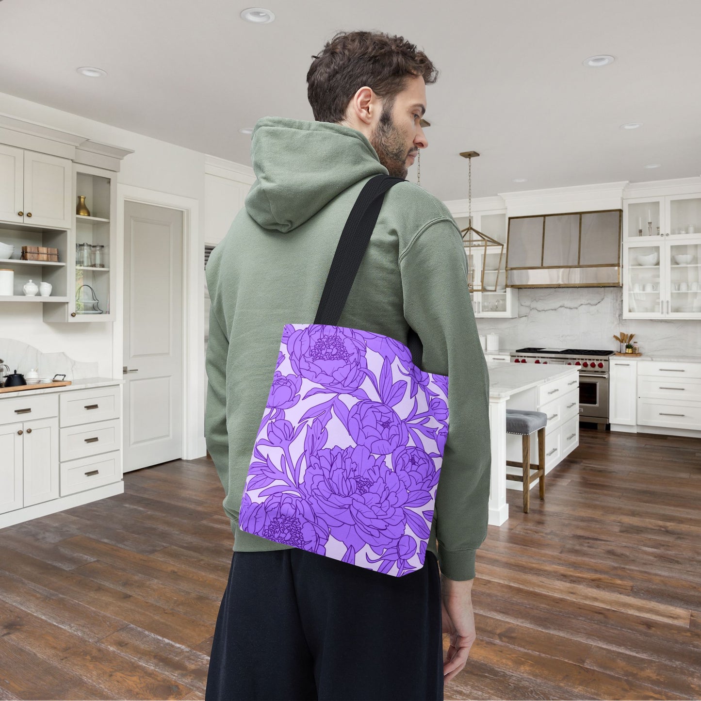 Lavender Peony Symphony Canvas Tote Bag