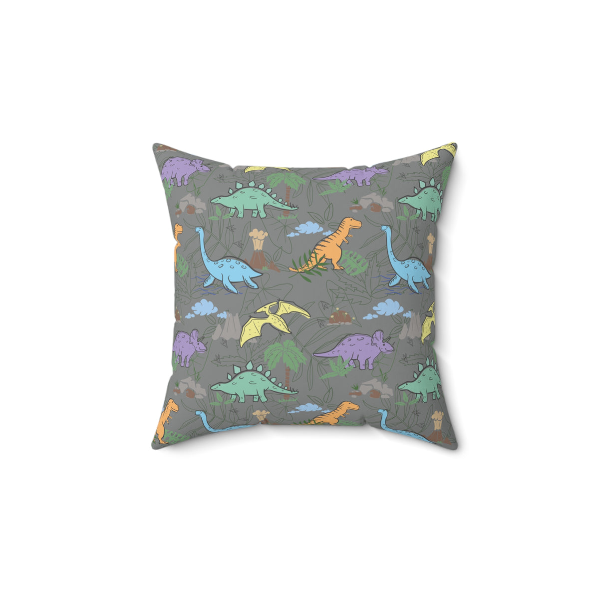 Prehistoric Playtime Throw Pillow