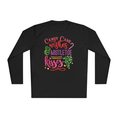 Candy Cane Wishes & Mistletoe Kisses Adult Long Sleeve Tee