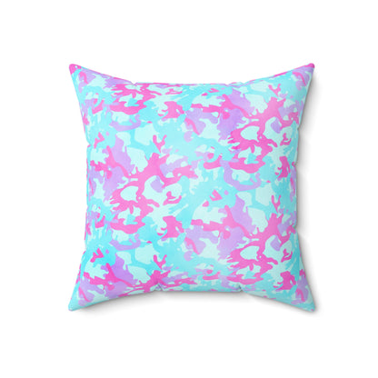 Cotton Candy Camo Throw Pillow