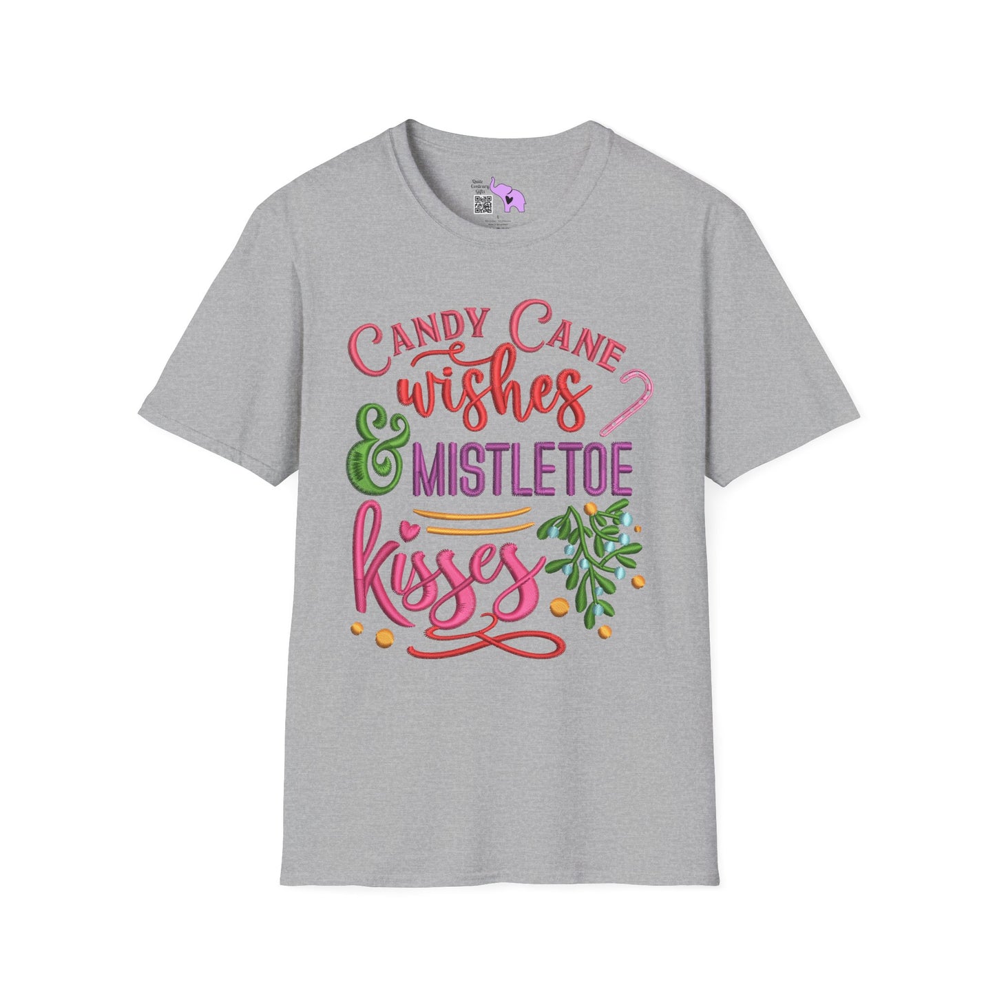 Candy Cane Wishes & Mistletoe Kisses Adult T-shirt