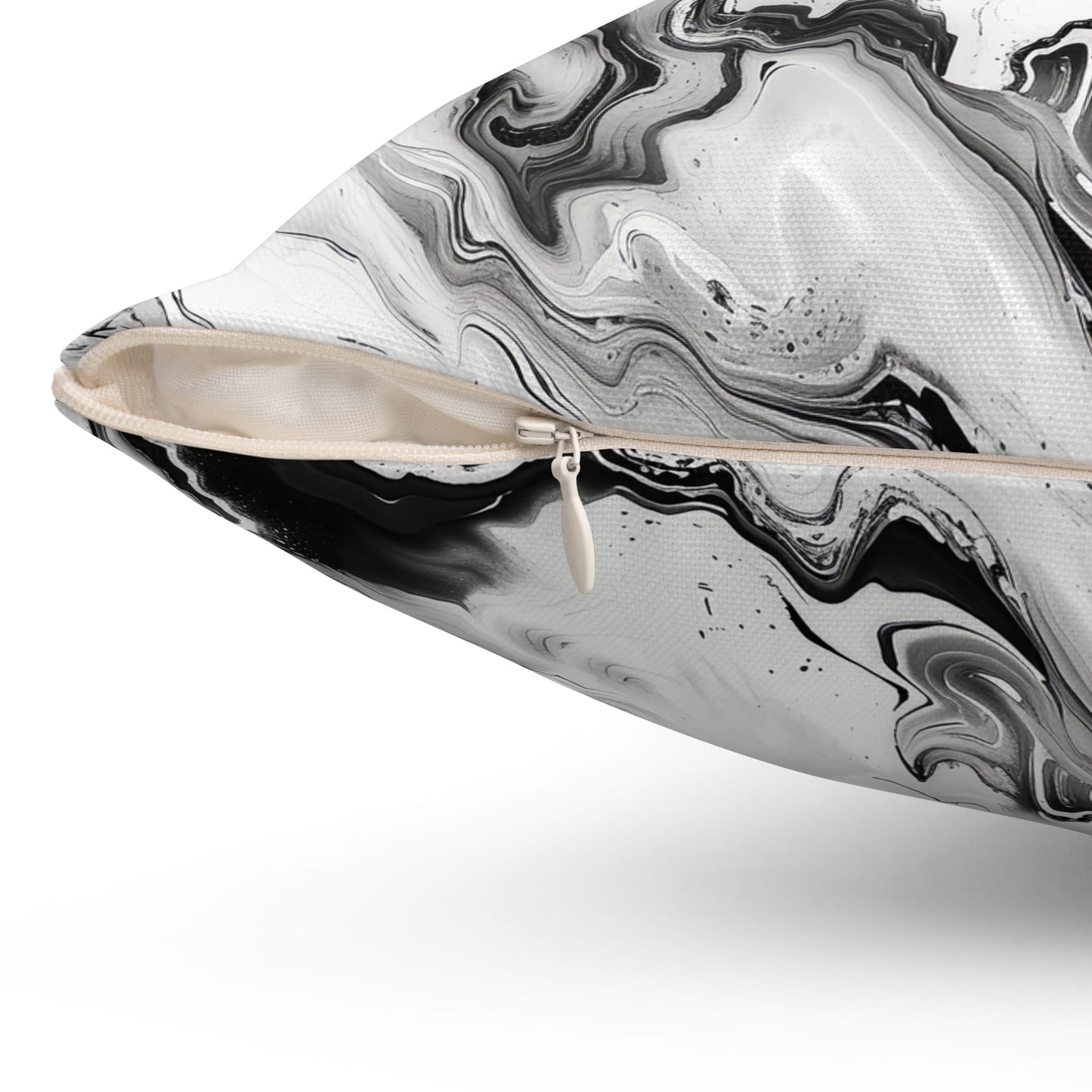 Frost Veil Marble Throw Pillow