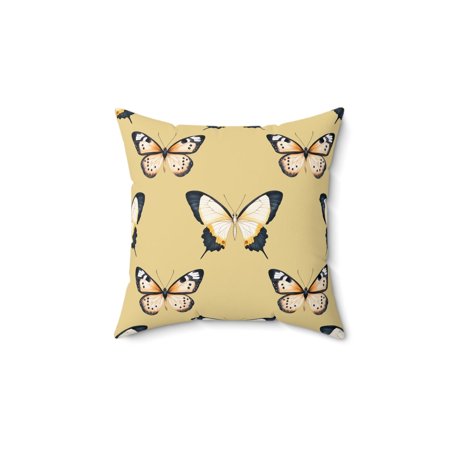 Golden Flutter Throw Pillow