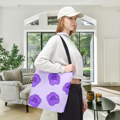Lilac Mist Peonies Canvas Tote Bag