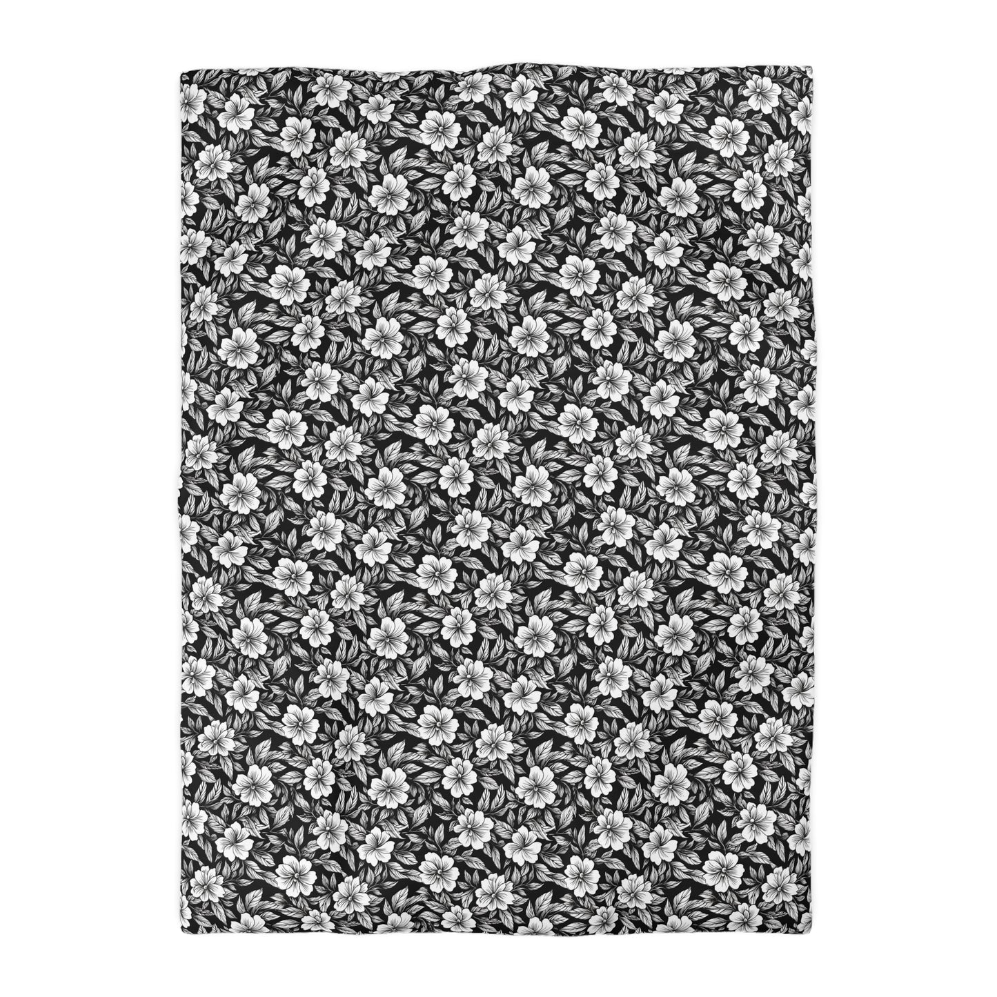 Monochrome Paradise Bloom Microfiber Duvet Cover