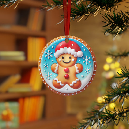 Jolly Gingerbread Metal Ornament