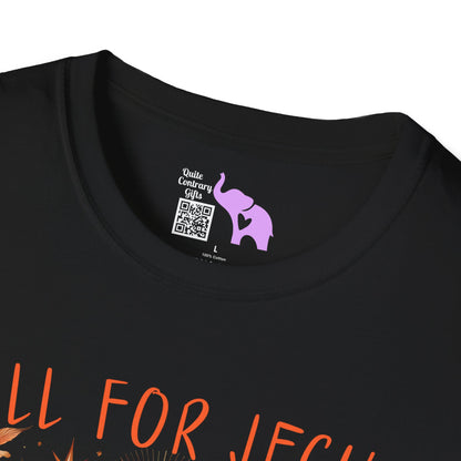 Fall For Jesus He Never Leaves (2) Adult T-shirt