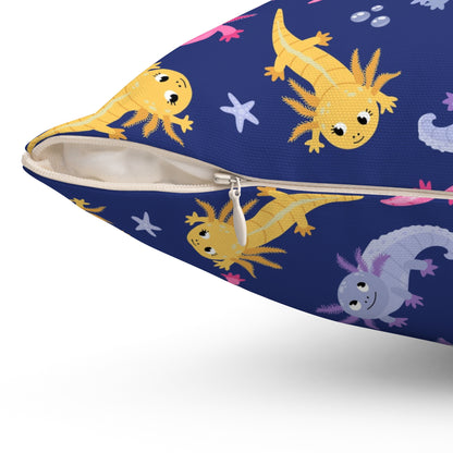 Axolotl Lagoon Throw Pillow
