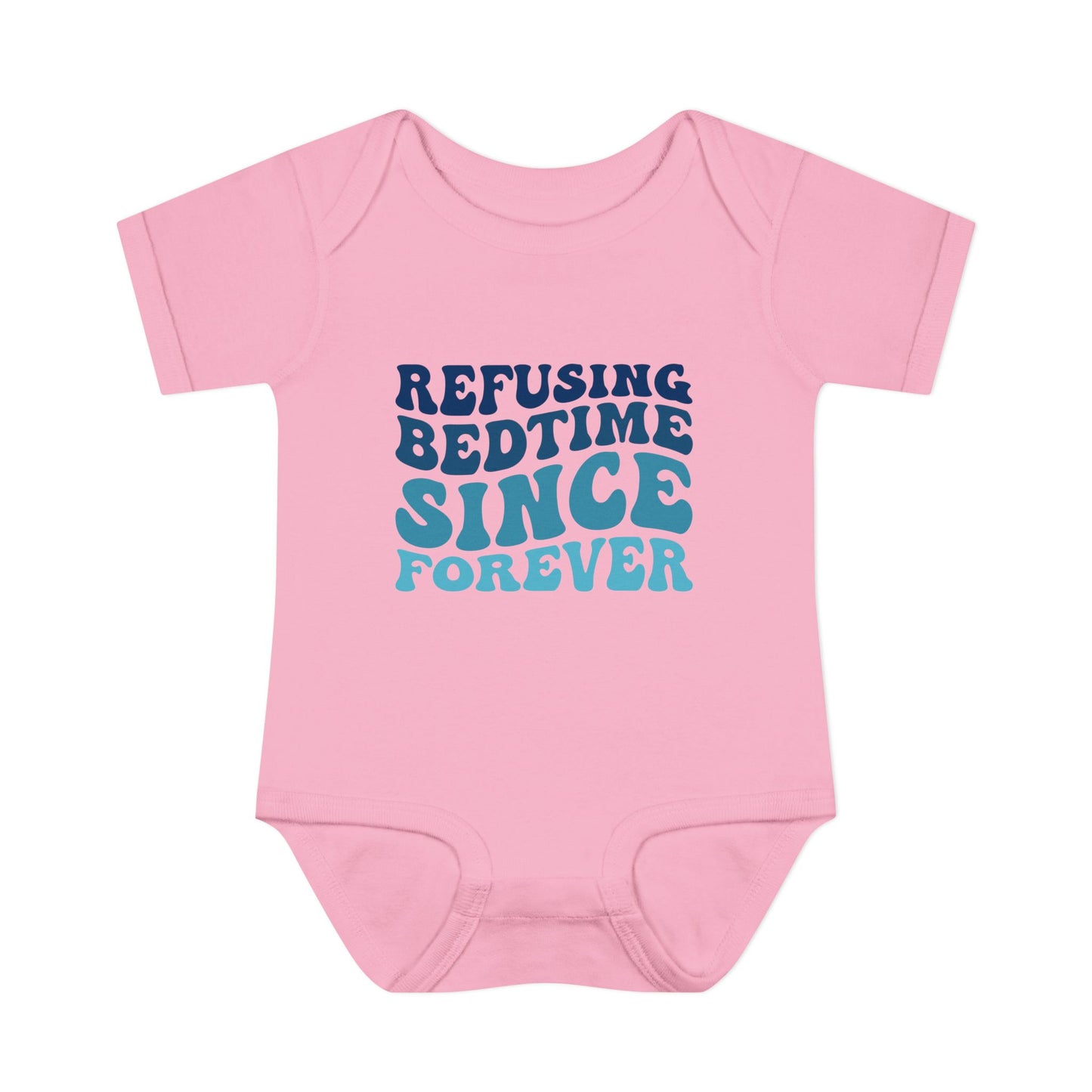Refusing Bedtime Since Forever Baby Rib Bodysuit