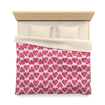 Simple Hearts Microfiber Duvet Cover