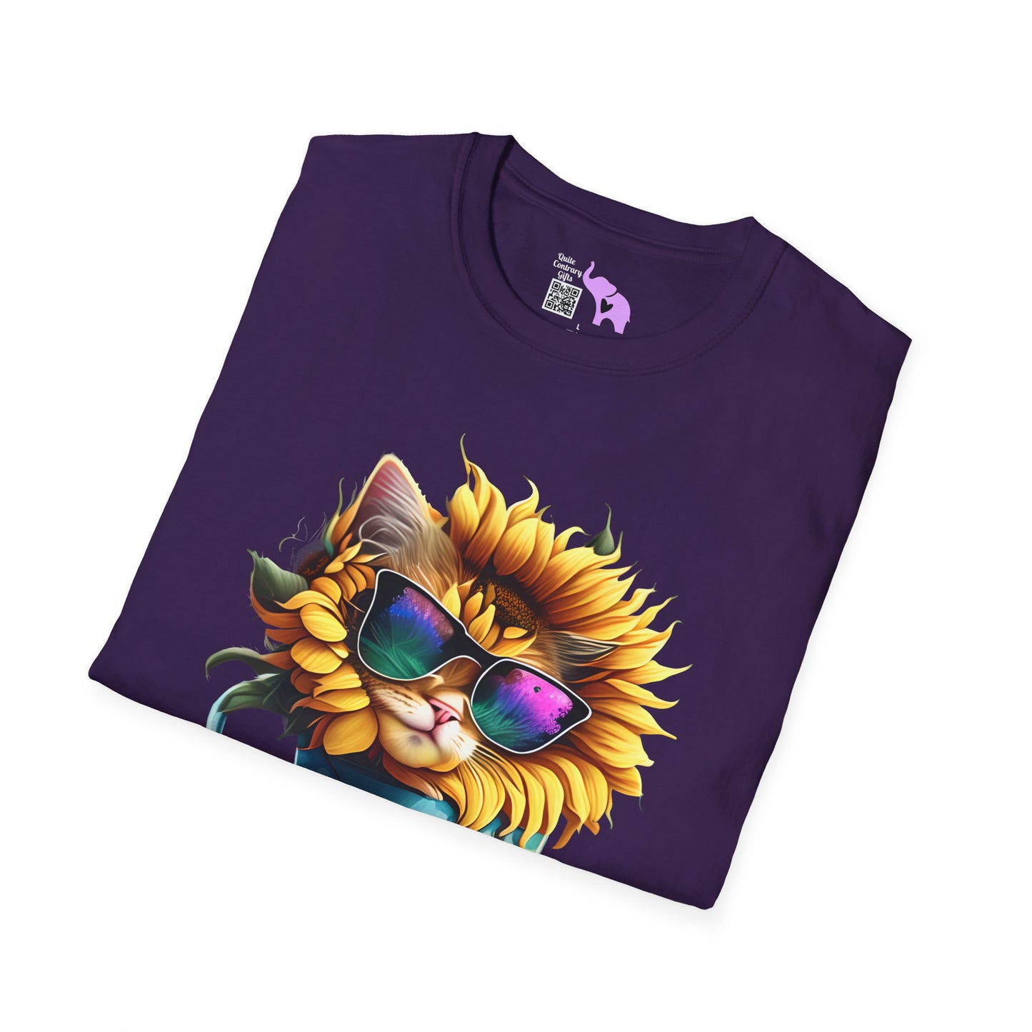 Cool Sunflower Kitten 1 Adult T-shirt