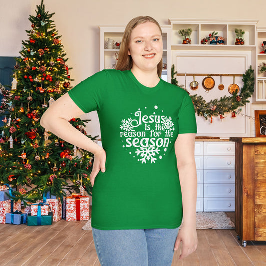 Jesus Is The Reason For The Season Snowflake Adult T-shirt