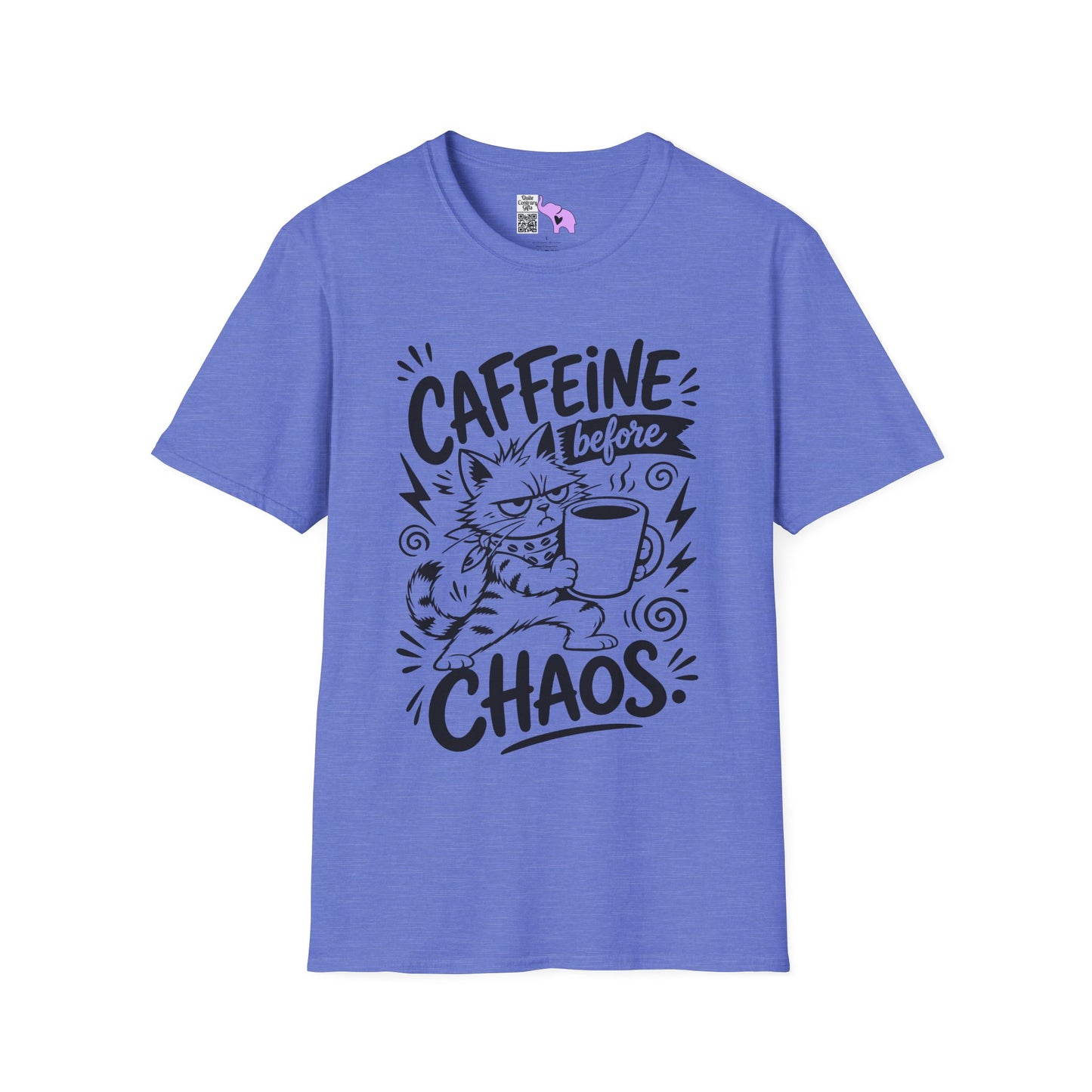 ""Caffeine Before Chaos (Cat) Adult T-shirt