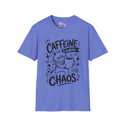 ""Caffeine Before Chaos (Cat) Adult T-shirt