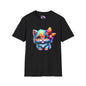 Cute Colorful Kitten w/Butterfly Adult T-shirt