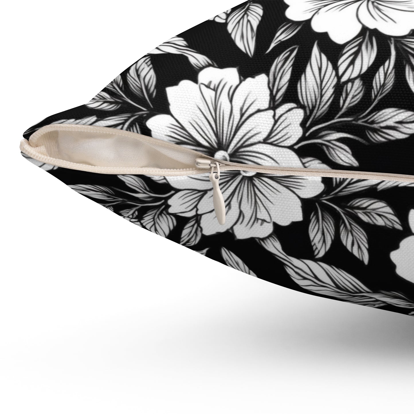 Monochrome Paradise Bloom Throw Pillow