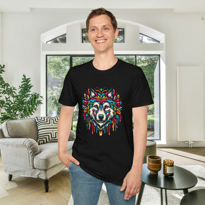 Colorful Wolf 2 Adult T-shirt