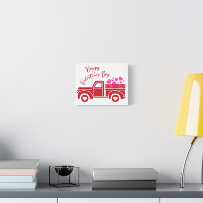 Happy Valentine's Day (Vintage Truck) Canvas Art