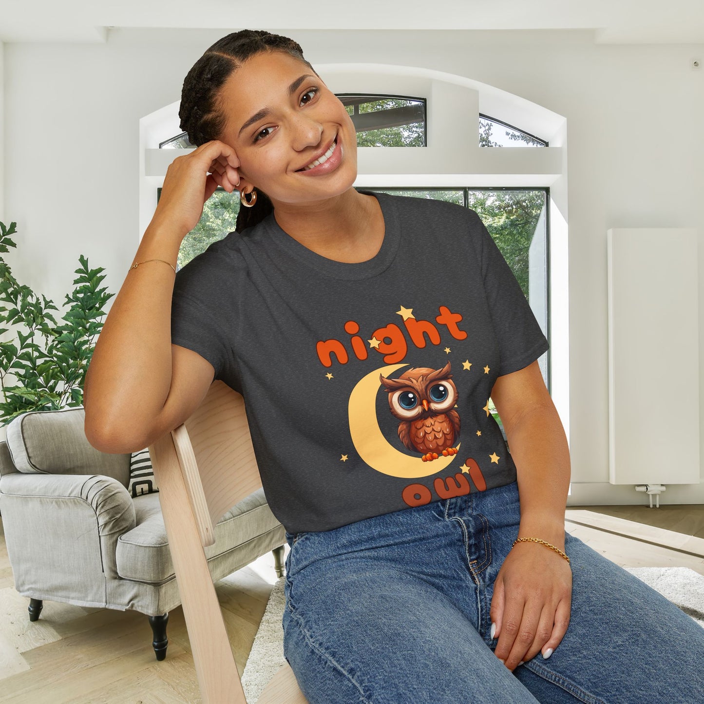 Night Owl Adult T-shirt