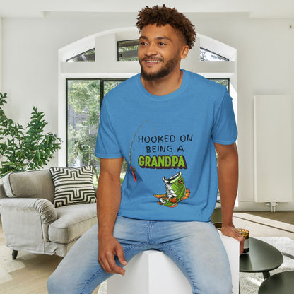 Hooked On Being A Grandpa Adult T-shirt
