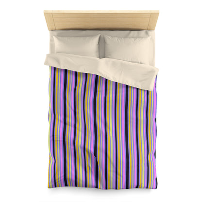 Midnight Pop Stripes Microfiber Duvet Cover