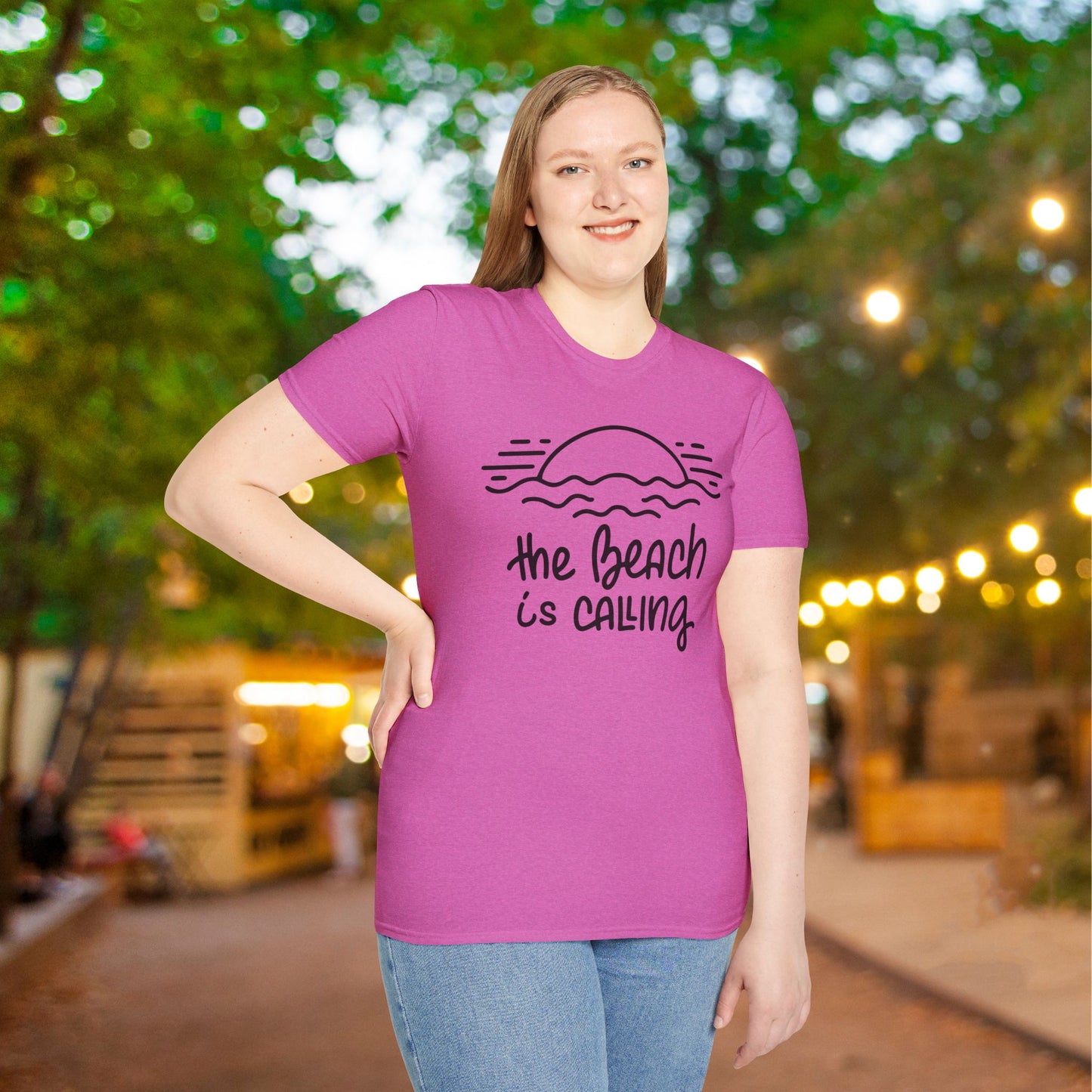 The Beach Is Calling Adult T-shirt