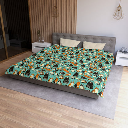 Whimsy Whiskers Microfiber Duvet Cover