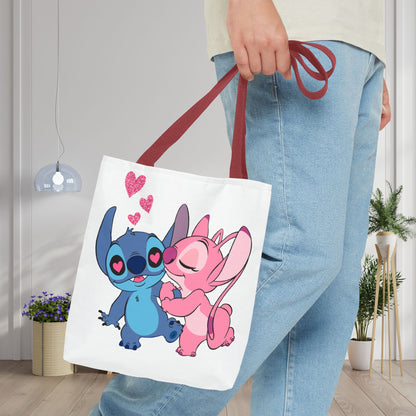 Valentines Stitch Kiss Tote Bag