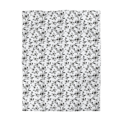 Black & White Five Petal Floral Duvet Bedding Set