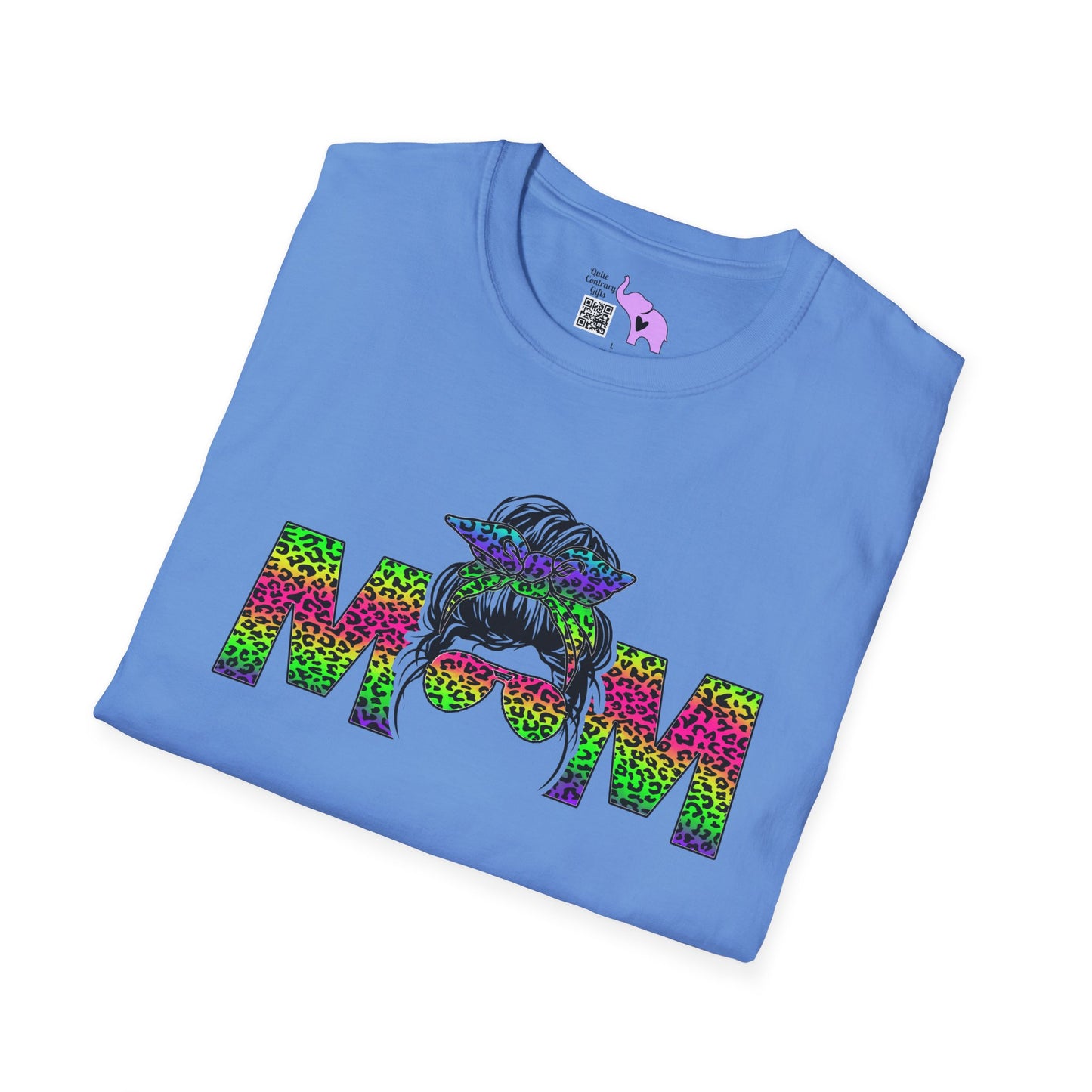 Mom (Colorful Leopard Print) Adult T-shirt