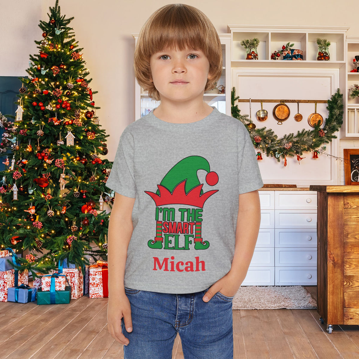 I'm The Smart Elf Personalized Heavy Cotton™ Toddler T-shirt