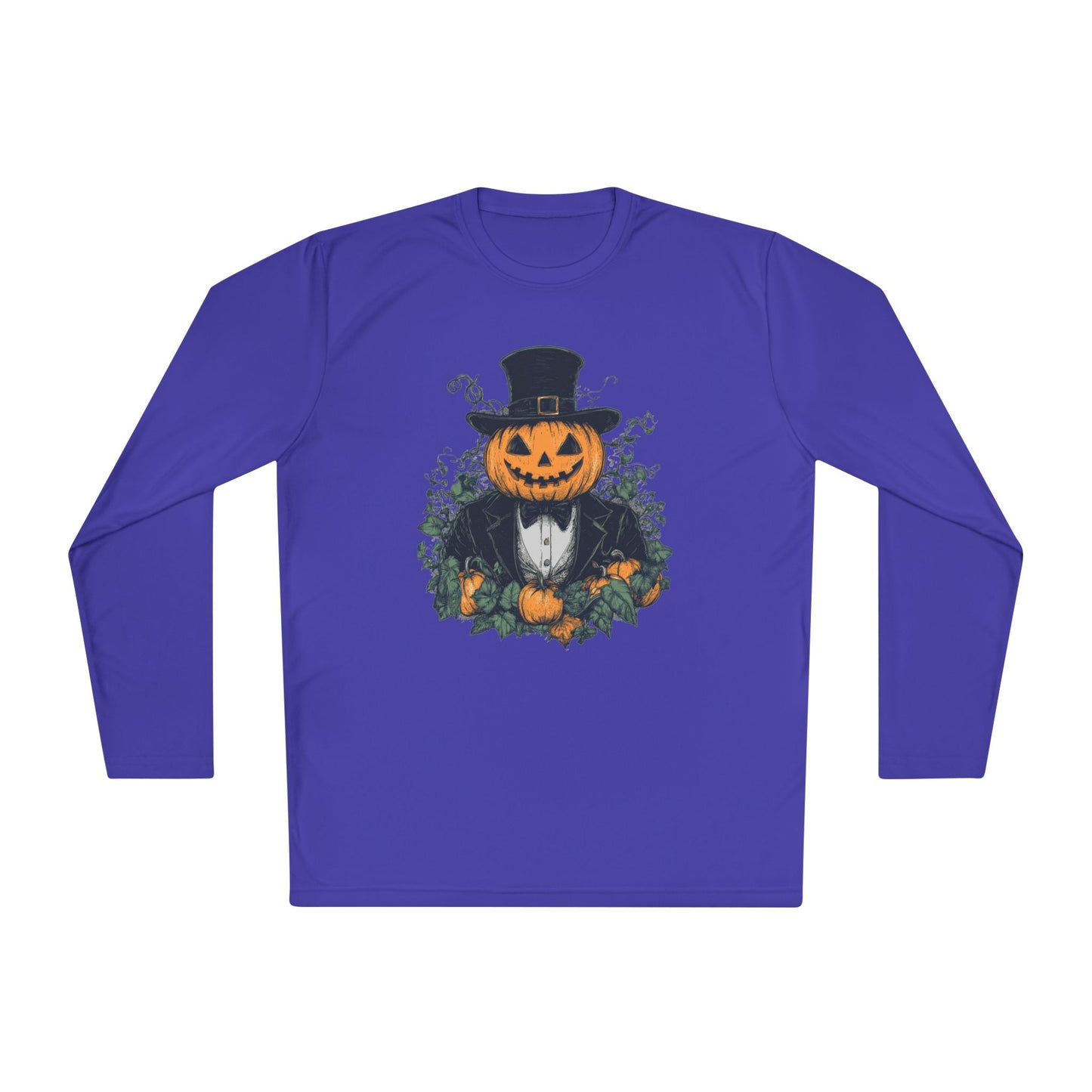Halloween Pumpkin Man Adult Long Sleeve Tee