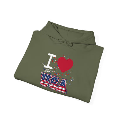 I Love The USA Heavy Blend™ Hooded Sweatshirt