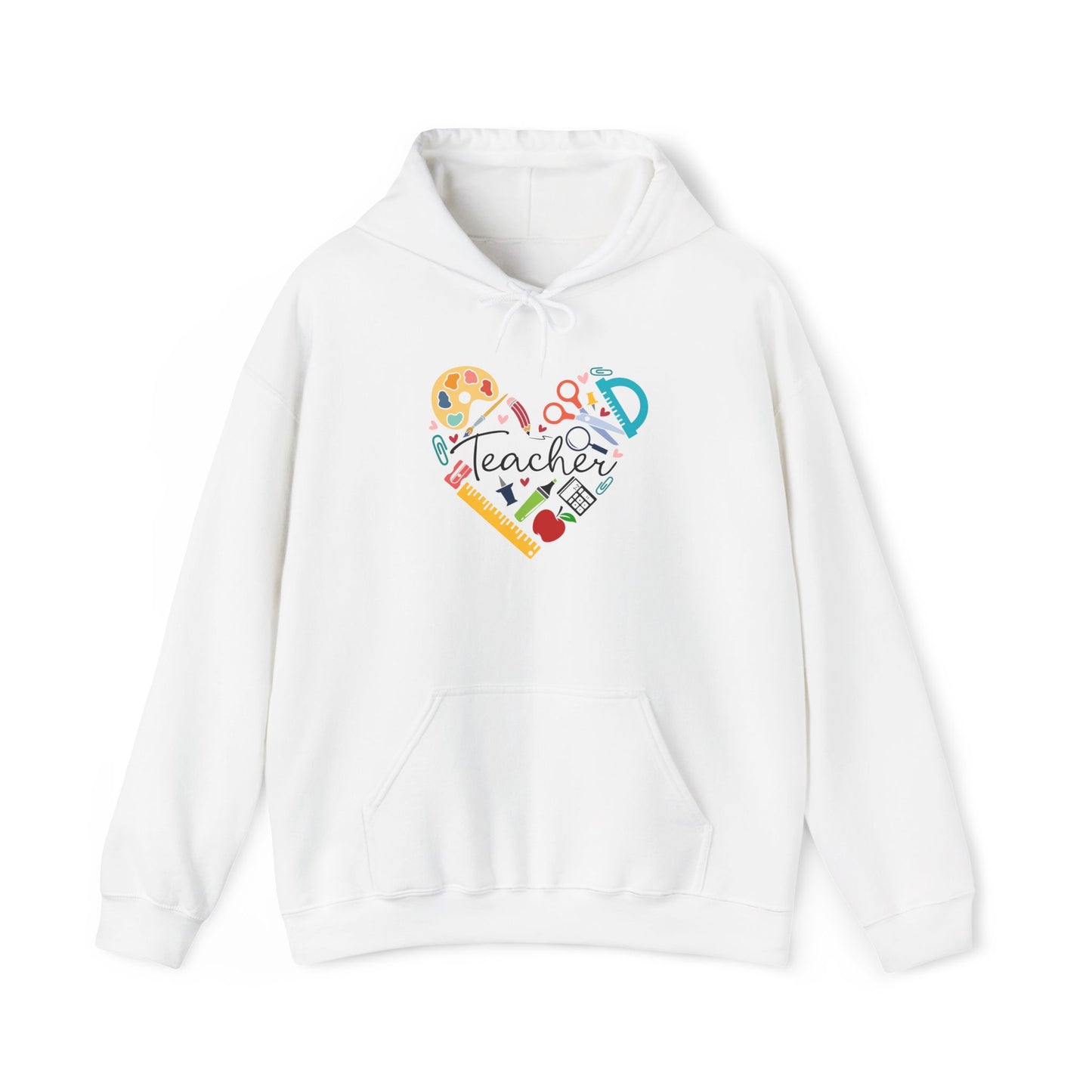 Teacher Supply Heart Heavy Blend™ Hooded Sweatshirt