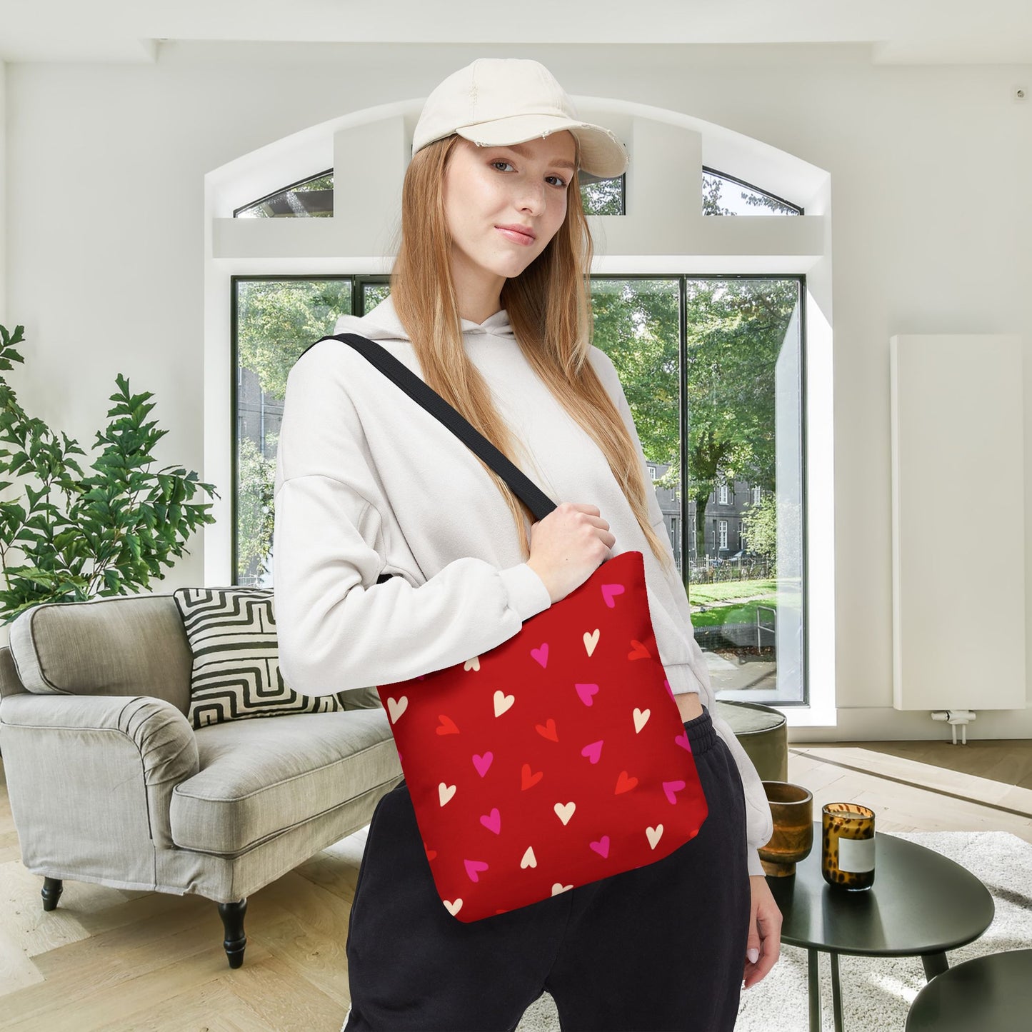 Cupid's Confetti Canvas Tote Bag
