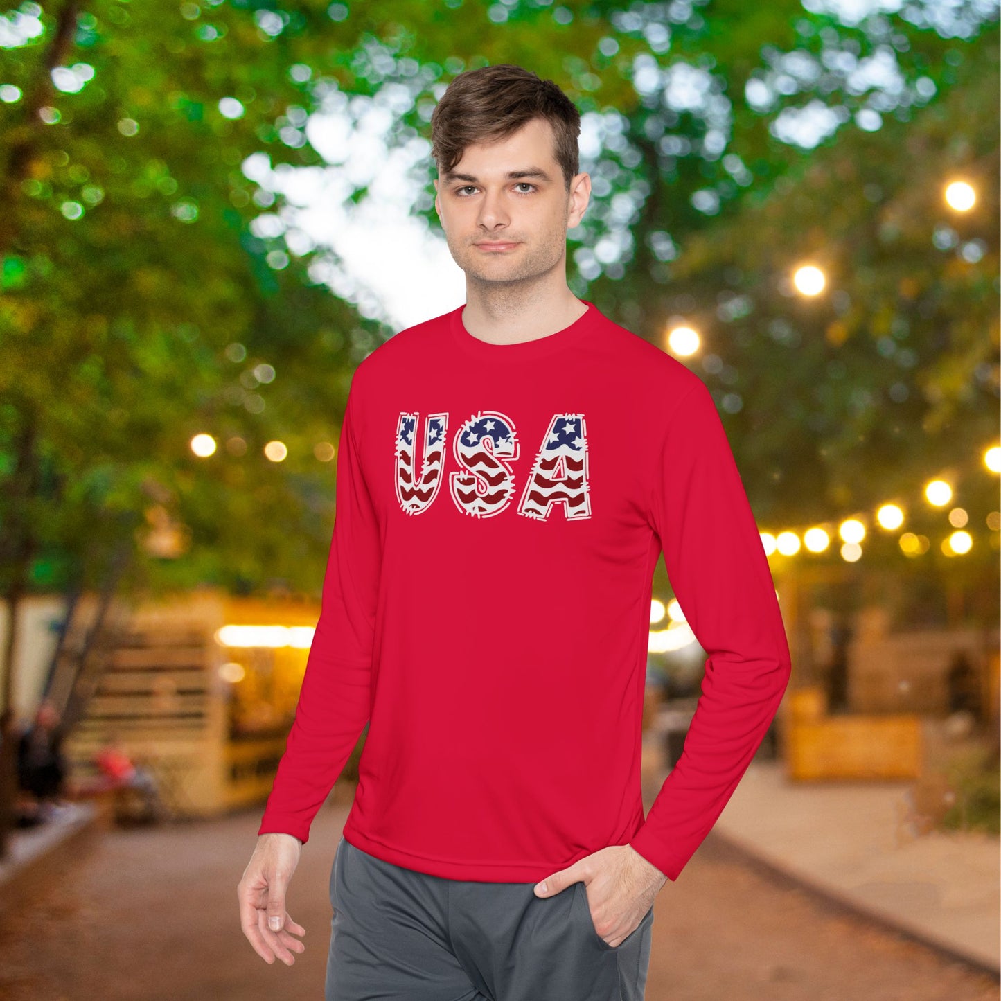 USA in Style Adult Long Sleeve Tee